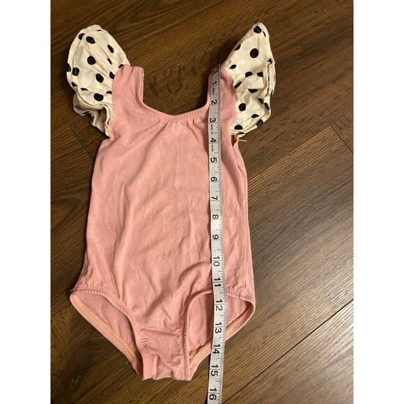 EUC This Tribe of Three kid's leotard sz: 2T pink polka dot - Picture 5 of 5